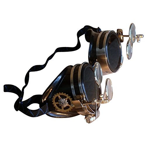 Steampunk victorian goggles welding glasses 2x