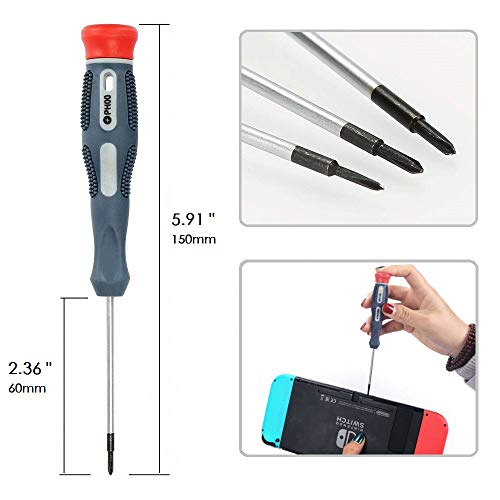 Triwing Screwdriver Set Compatible With Nintendo Switch, Fixinus Precision Triwing Y0 Y00 PH00 Phillips Screwdrivers For Nintendo Game Consoles Parts Repair & Battery Replacement