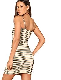 Floerns - Vestido ajustado para mujer, diseño a rayas