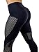 DCOIKO Women High Waist Fitness Stretchy Leggings Yoga Pants Sport Running Breathable Tights (L,Black)