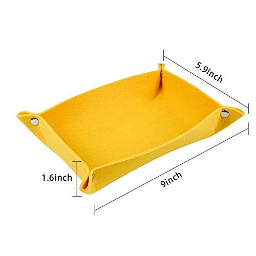Tanlee 6 Pieces Felt Dice Tray Dice Rolling Tray Folding Dice Holder for Dice Games Storage, 6 Colors