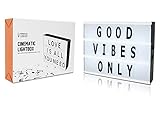 Battery and USB Cable Powered Cinematic Light Box, LED Light Box, Cinema Light Box, Letter Light Box with 100 Letters, LED Light and USB Cable, (5.9