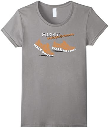 Women's Multiple Sclerosis Awareness Shirts - Walk Proud For A Cure XL Slate