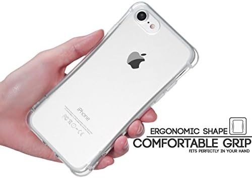 iPhone 8, 7, 6 Plus Soft Durable Case with Crystal Clear Protective Skin - w/Side Curve & TPU Cushion for Maximum Protection & Easy Grip w/Bumper & Shockproof/Absorption - Hanging Buckle (Clear)