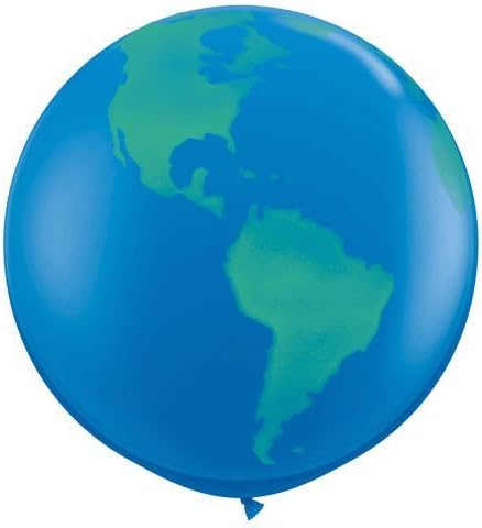 2 X 36 Globe World Planet Earth Latex Balloon - Latex Balloon Foil by Balloon Emporium