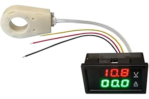 KGDSFG Hall Ammeter Voltmeter DC 0-300V 100A Battery Monitor LED Digital Current Voltage Meter 12V 24V 36V 48V 60V Car Easy t