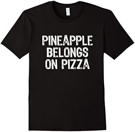 Men's Pineapple Belongs On Pizza T-Shirt Large Black