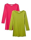 Daily Ritual Women's Midweight 100% Supima Cotton Rib Knit 3/4-Sleeve Boat Neck T-Shirt, 2-Pack