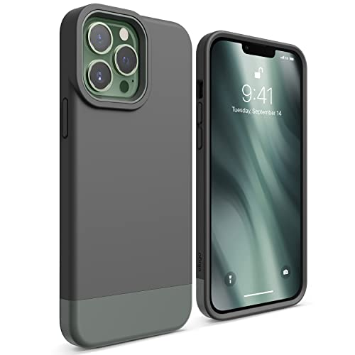 elago Glide Armor Case Designed for iPhone 13 Pro Max Case, Drop Protection, Shockproof Protective TPU Cover, Upgraded Shockproof, Mix and Match Parts, Enhanced Camera Guard [Dark Gray/Little Green]