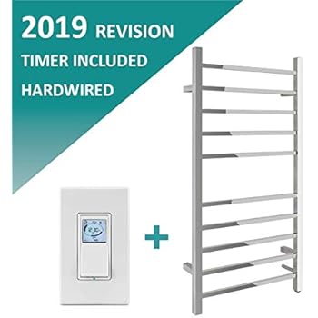 WarmlyYours 10-Bar Metropolitan Towel Warmer, Hardwired, Polished Stainless Steel