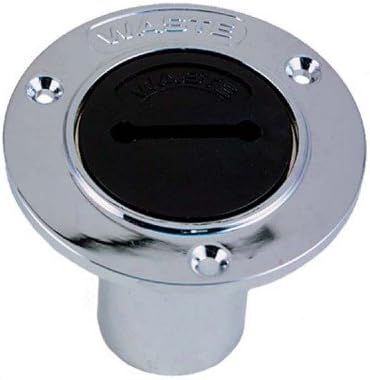 AMRP-1269DPCHR * Perko Chrome "Waste" Marine Deck Plate, Plastic Cap