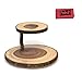 Paksh Novelty 2 Tier Tree Bark Cheese Board Serving Tray, Brown