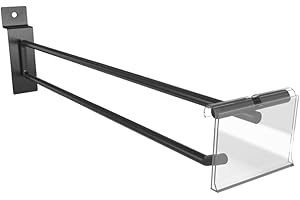 DGS RETAIL Slatwall Hooks Peg Hooks for Slatwall with Scanner Tag Holder, 100 Pack Merchandie Apparel Display Hooks, Black 10" Deep