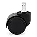 Office Chair Caster Wheels for Hardwood - Laminate Floor Mat and all Floors (Set of 5) Black