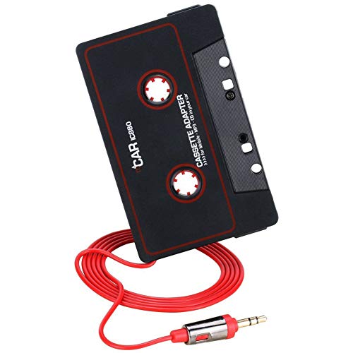 HsgbvictS Travel Cassette Adapter Car Electrical Appliances Adapter Retro Music Converter MP3 Smartphones Travel Cassette Adapter Tape for Cars - Black