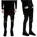 Leward Men's Slim Fit Black Stretch Destroyed Ripped Skinny Denim Jeans (30, Black)