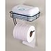 mDesign Toilet Tissue Paper Holder and Multi-Purpose Shelf - Wall Mount Storage Organizer for Bathroom, Holds 1 Mega Rolls - Durable Metal Wire Design - Bronze