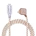 GLOBE Electric 22836 Designer Series 9-ft Fabric Extension Cord, 3 Polarized Outlets, Right Angle Plug, 125 Volts, Gold and White