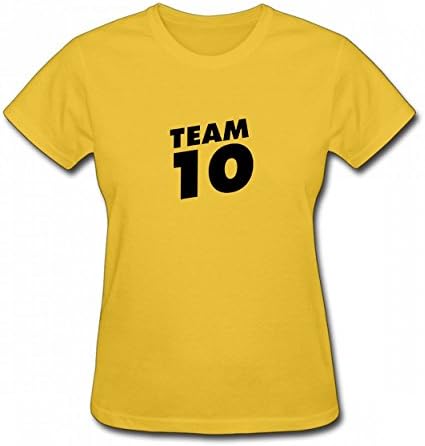 MCEOO Team 10 Black Word Tshirt Printed Cotton T-Shirts Tops Logo Authentic Womens Tee Gold