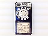 Iphone 4, Iphone 4s Vintage Rotary Payphone Case, Awesome Retro Look. Free Screen Protector! (Black Case)
