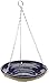Gardman BA01111 Glazed Ceramic Hanging Bird Bath/Feeder, Tan and Blue, 11
