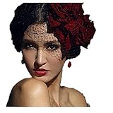 Mini Top Hat Red Flower Rose Hats Veil Gothic Lolita Fancy