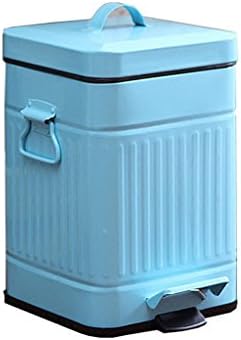 Xi Qu trash can-Square Metal Trash Can, 12L Foot Bathroom Trash Can - With Lid And Handle, Removable Inner Bucket, Vintage ## (Color : A, Size : 3L)