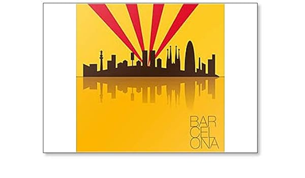 Barcelona Skyline Artwork Classic imán para nevera: Amazon.es: Hogar