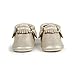 Freshly Picked - Soft Sole Leather Moccasins - Newborn Baby Girl Boy Shoes - Size 0 Platinum
