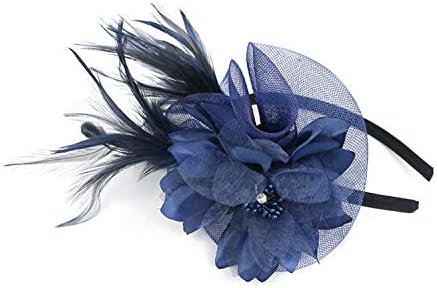 Netting Feathers Big Flower Headband Party Girls Women Fascinator Headwear Cocktail Hat Head Decoration