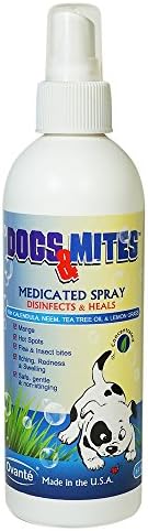 Dogs n Mites Therapeutic Spray – Treatment of Sarcoptic or Demodectic (demodex) Mange in Dogs and Puppies – Heals Hot Spots – Kills Demodex Mites – Anti Bacterial & Anti Fungal - Formulated with Tea Tree Oil, Neem, Lemon Grass & Calendula Extract – Safe and Effective 180 mL - 100%.