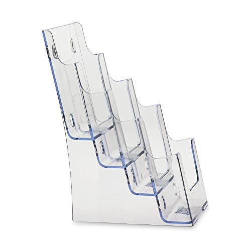 Dazzling Displays Clear Acrylic 4-Tier Brochure Holder for 6"W x 9"H - Half-Page Material (4-Pack)
