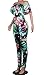 Jiujiuyi Women's Off Shoulder Floral Print Bodycon Jumpsuit Romper