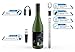 BlizeTec Wine Chiller Set: Premium 3-in-1 Stainless Steel Bottle Cooler Decanting Aerator Pourer Stick with Foil Cutter and Vacuum Pump Stopper; Gift Pouch and Food Pairing Guide Included