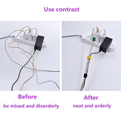 Joojus Reusable Nylon Fastening Tape Cable Ties Double Side Hook and Loop Straps Wires Cords Organizer Roll for Home Office(11 Yard, Black)