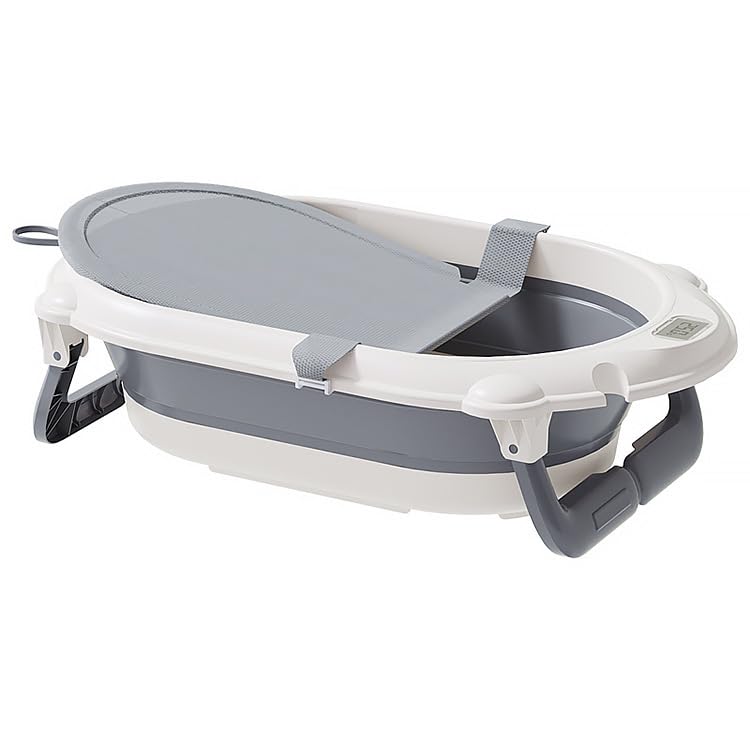 Last page® 4-in-1 folding baby bathtub set, a foldable baby bathtub suitable for newborns to toddlers. This portable bathtub set includes a bathtub, a bath net, a water bucket and a water spoon