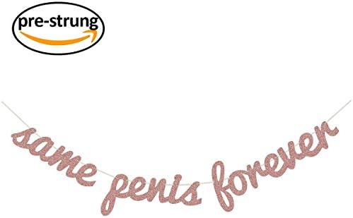 Finseng Rose Gold Glitter Same P Forever Banner Sign Garland for Bridal Shower Bachelorette Party Decorations