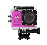 Lightdow LD6000 WiFi 1080P HD Sports Action Camera Bundle with DSP:Novatek NT96655 Chip, 2.0-Inch LTPS LCD, 170° Wide Angle Lens and Bonus Battery (Pink+WiFi)