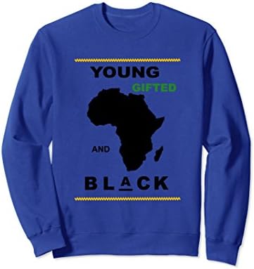 Unisex Young Gifted and Black African American Sweatshirt Small Royal Blue