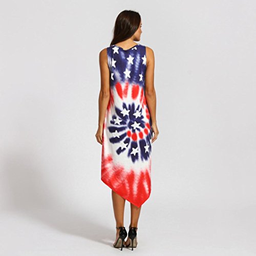 DongDong Hot Sale! Lady Dress American Flag Print Irregular Dresses - Thumbnail 2