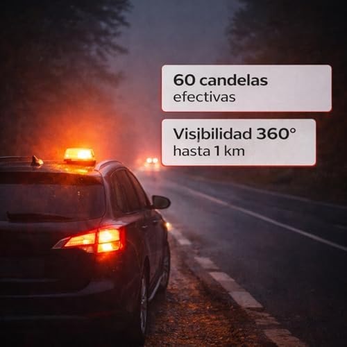 Baliza V16 Homologada DGT con Geolocalizador | Luz de Emergencia Coche Certificada DGT 3.0 | 12 Años Conectividad - V16 Homologada 2026- Compatible con la app SOSCar