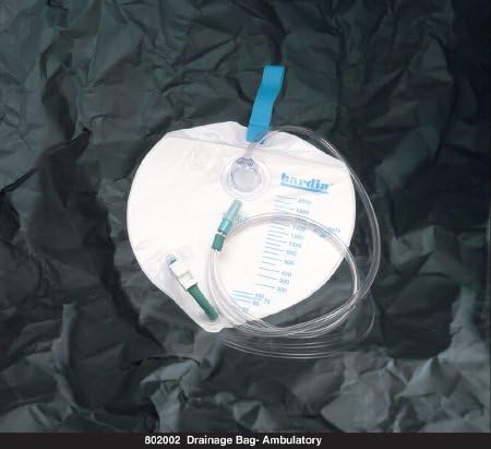 Special Pack of 5 - Bardia Urine Drain Bag w/Anti-Reflux Chamber, Ambulatory 2000mL by Bard 802002 by cathtr