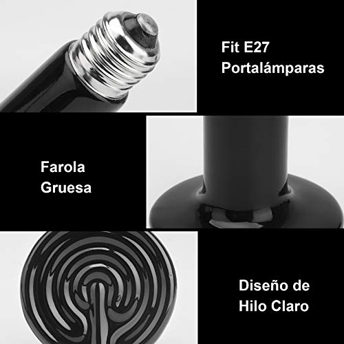 bedee Bombilla de Ceramica Reptil, Lámpara de Calor Infrarrojo de Cerámica de 100 W, Lámpara de Calor para Tortugas/Pollo/Perro/Serpiente/Gato/Mascota sin luz E27 220-240 V