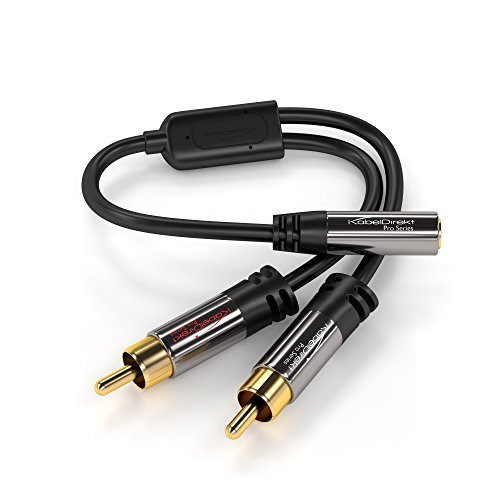 UPC 797698091761, KabelDirekt (0,5 ft) Y Adapter ( 1 x 3.5mm female to 2 x RCA male) - PRO Series