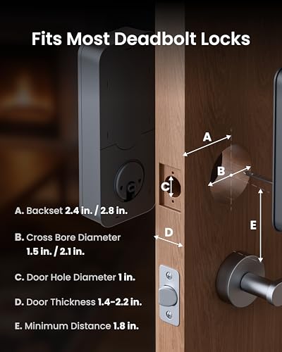 SwitchBot Lock Vision, 3D Face Recognition Smart Lock, Deadbolt Keyless Entry, DualPower 12-Month Battery, WiFi No Hub Required, Matter Over WiFi, Works with Apple Home, Alexa, Google, IP65