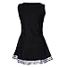 Jojobaby Women's Musical Uniform Fancy Dress Costume Complete Outfit (X-Small, Black w/ 2purple pompoms)