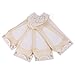 Flammi Women's 4 Pairs Low Cut Lace No Show Liner Socks Cotton Bottom Non Slip (Beige)