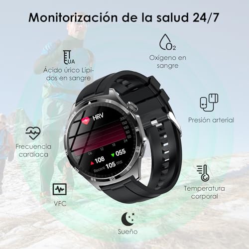 2026 New Smart Watch Men/Women with ECG/BMI/HRV, 1.43"AMOLED Smartwatch with Bluetooth Calls/24H Heart Rate Monitor/Body Temperature/SpO2/Health Glance/Sleep&Sport Monitor for iOS Android