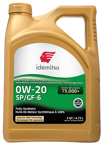 Idemitsu Full Synthetic High Mileage 0W-20 Engine Oil GF-6-5QT | Pricepulse
