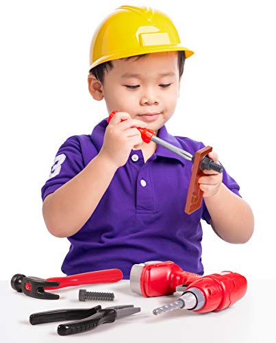 Narwhal Novelties 14 PC Pretend and Play Tool Set for Kids; Construction Toys for Kids - Thumbnail 3